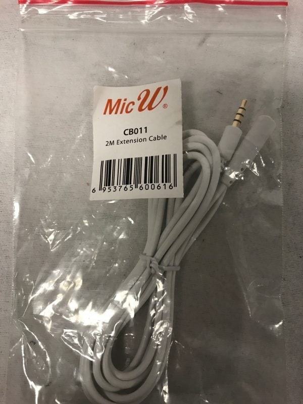 MicW Microphone extension cable 2 m.