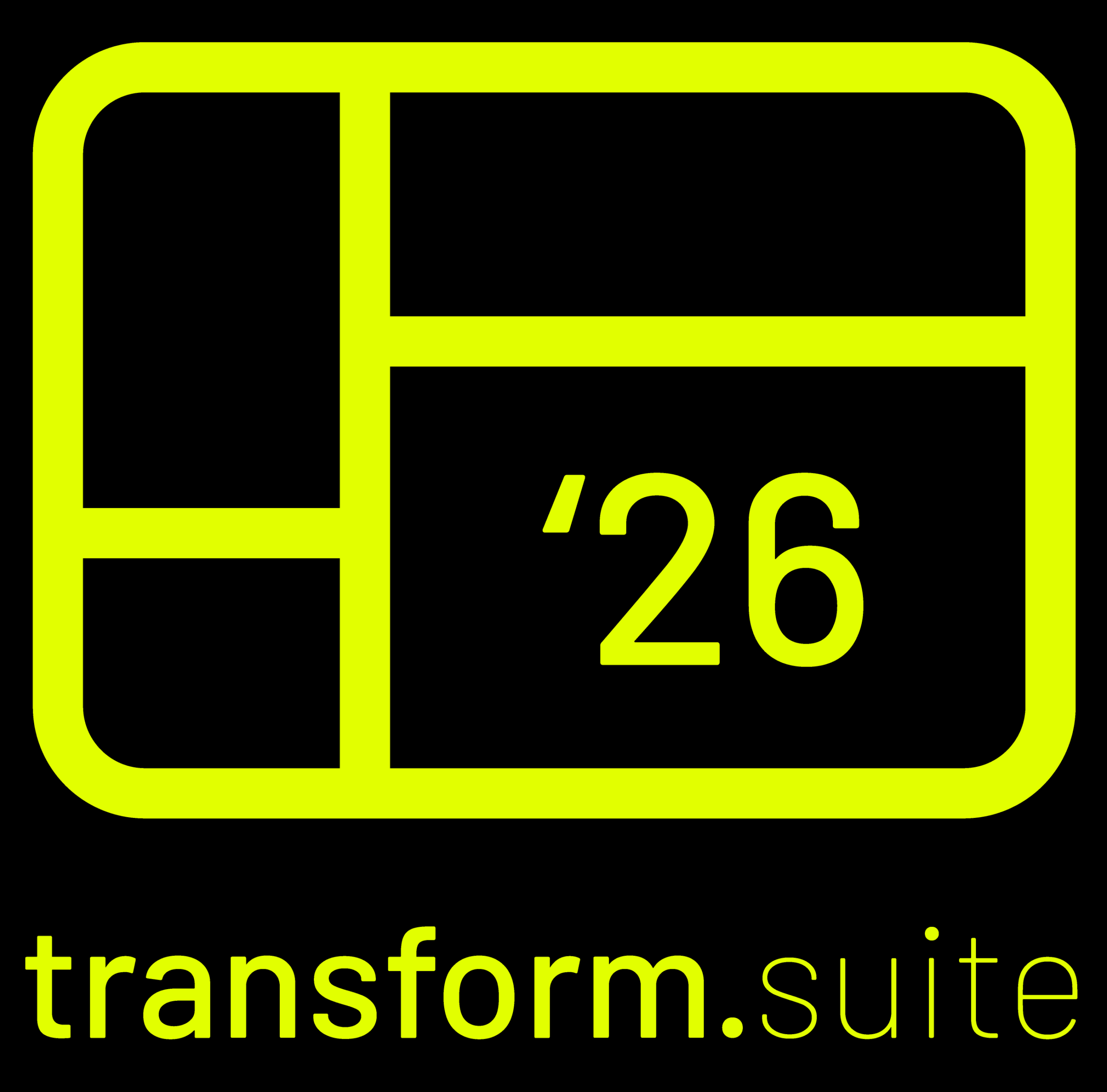 Suite 26 Logo - yellow w text & black bg - PNG